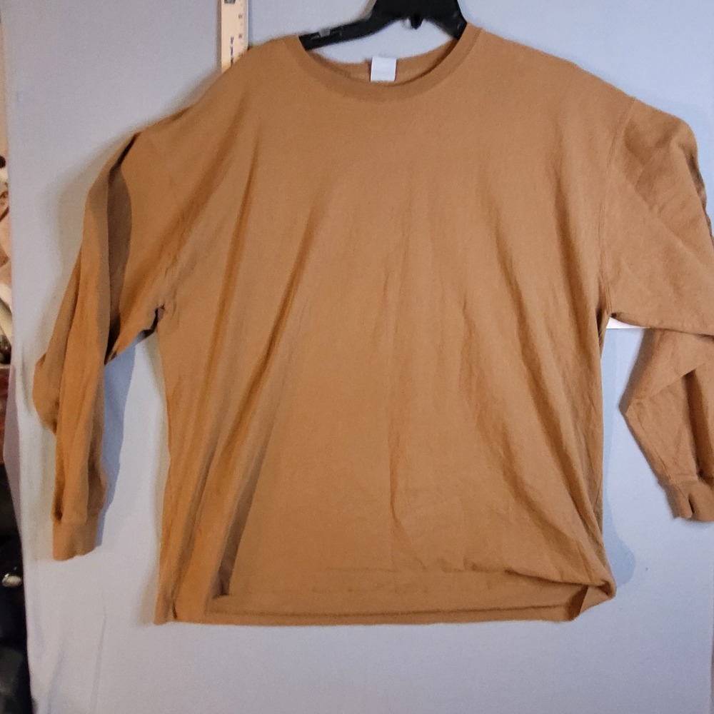 Carhartt K190 Mens 2XL Brown Long Sleeve Logo Graphic T-Shirt Cotton Workwear